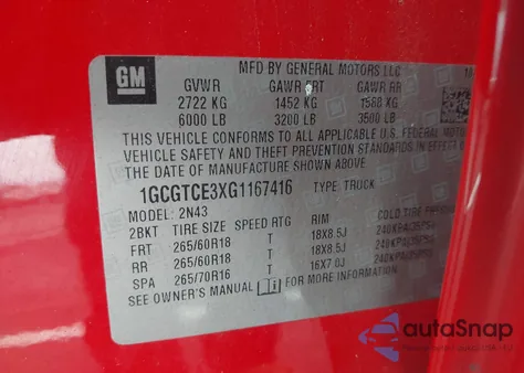 2016 Chevrolet Colorado Lt z USA, uszkodzony, nr VIN 1GCGTCE3XG1167416